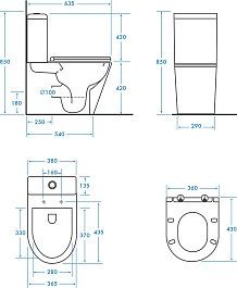 Vivon Унитаз-компакт Plat KWH04 с быстросъёмным сиденьем микролифт – фотография-12